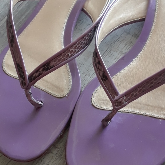 ALEXANDRE BIRMAN..PURPLE SNAKESKIN THONG SANDALS - Picture 8 of 8